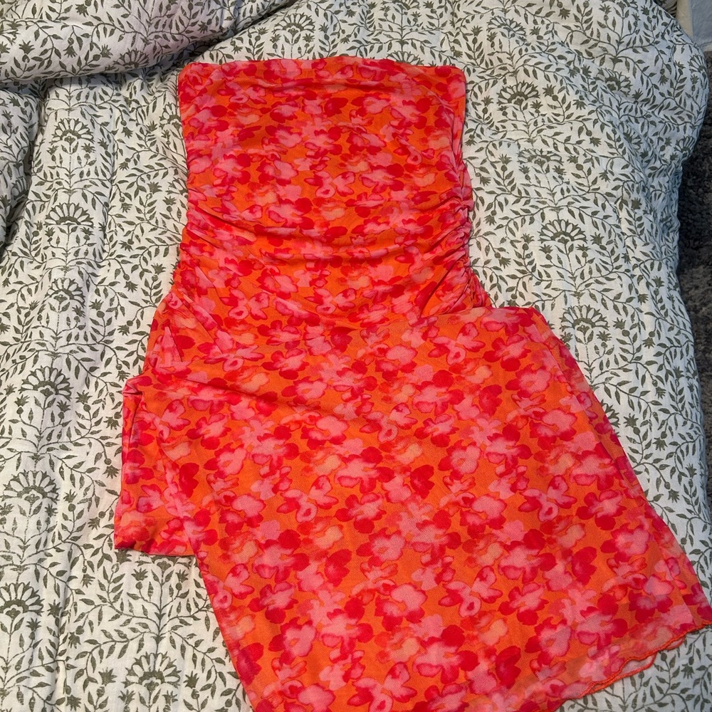 Imogen Orange Floral Print Maxi Dress